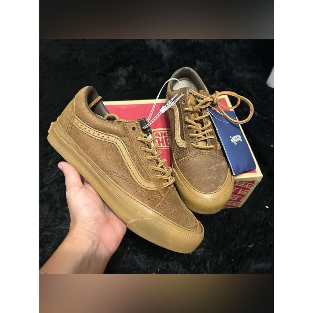 VANS premium old skool leather lace up low top shoes sneakers women’s 7 new - Picture 2 of 8